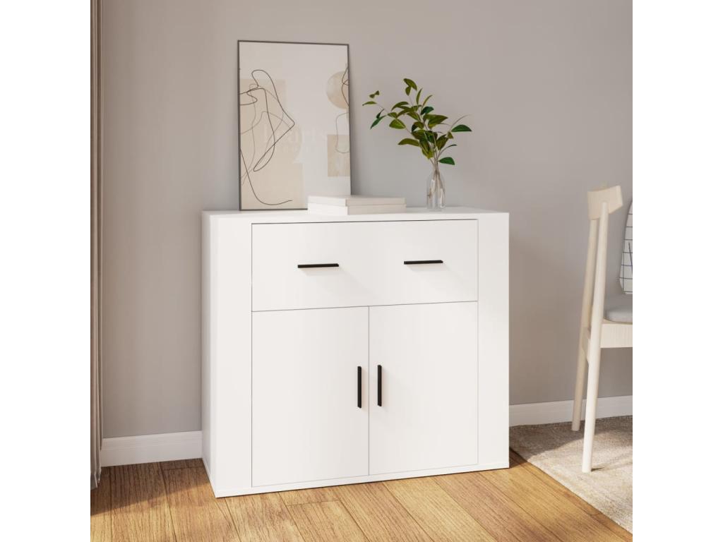 Credenza in legno ingegnerizzato bianco, 80 x 33 x 70 cm