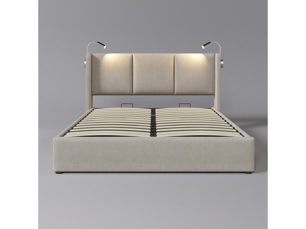 Letto beige, 140 x 200 cm