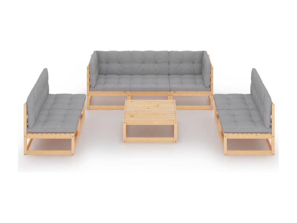 Set di mobili da esterno in legno di pino grigio - dlz1766459906143