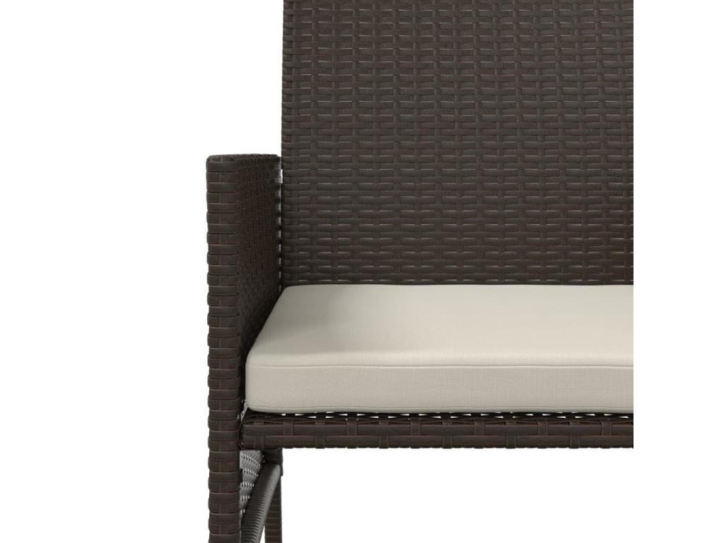 Divano in vimini intrecciato in resina marrone