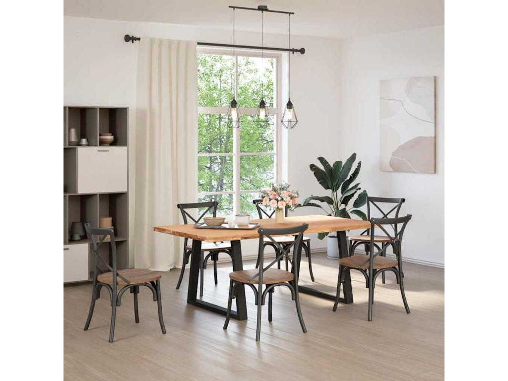 Tavolo da pranzo in legno di quercia marrone - dlz1766459648961