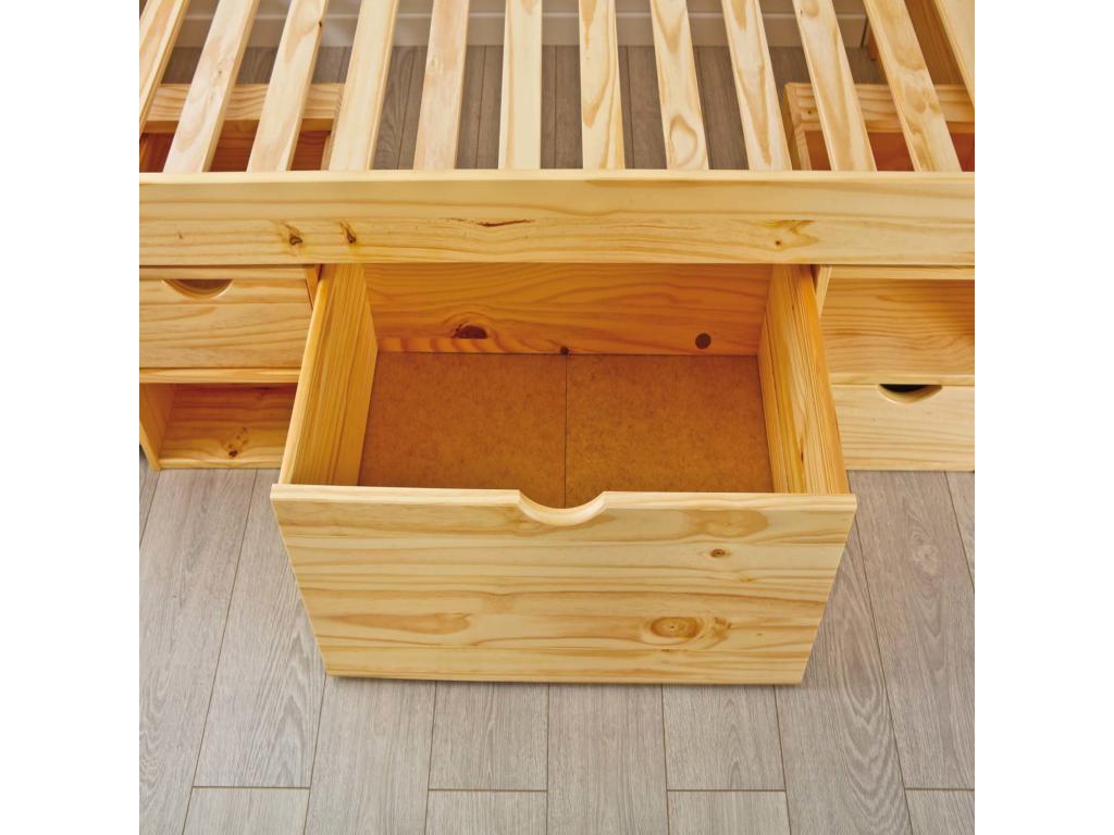 Letto in legno massello naturale, 90 x 200 cm