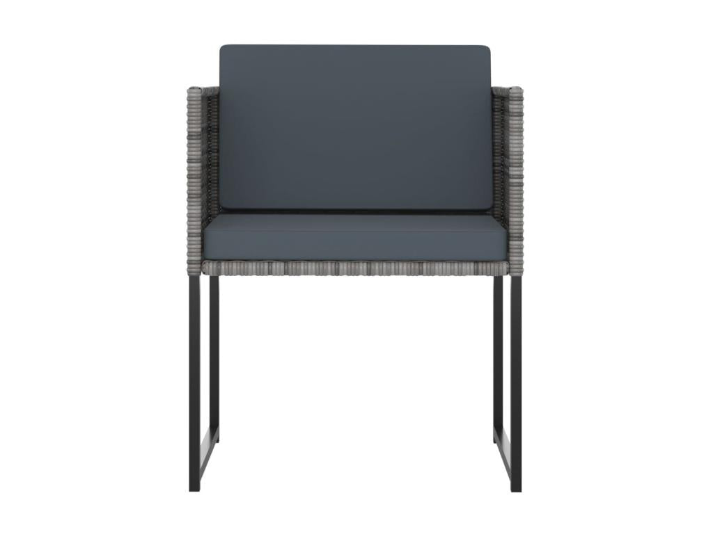 Set di mobili da esterno in vimini intrecciato in resina grigia - dlz1766460015501