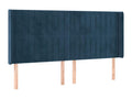 Letto in velluto blu, 163 x 16 x 118 cm