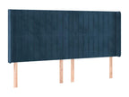 Letto in velluto blu, 163 x 16 x 118 cm