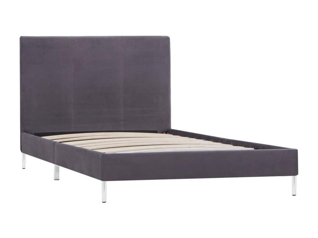 Struttura letto in tessuto grigio, 90 x 200 cm