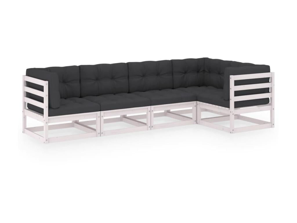 Set di mobili da esterno in legno di pino bianco - dlz1766459707221