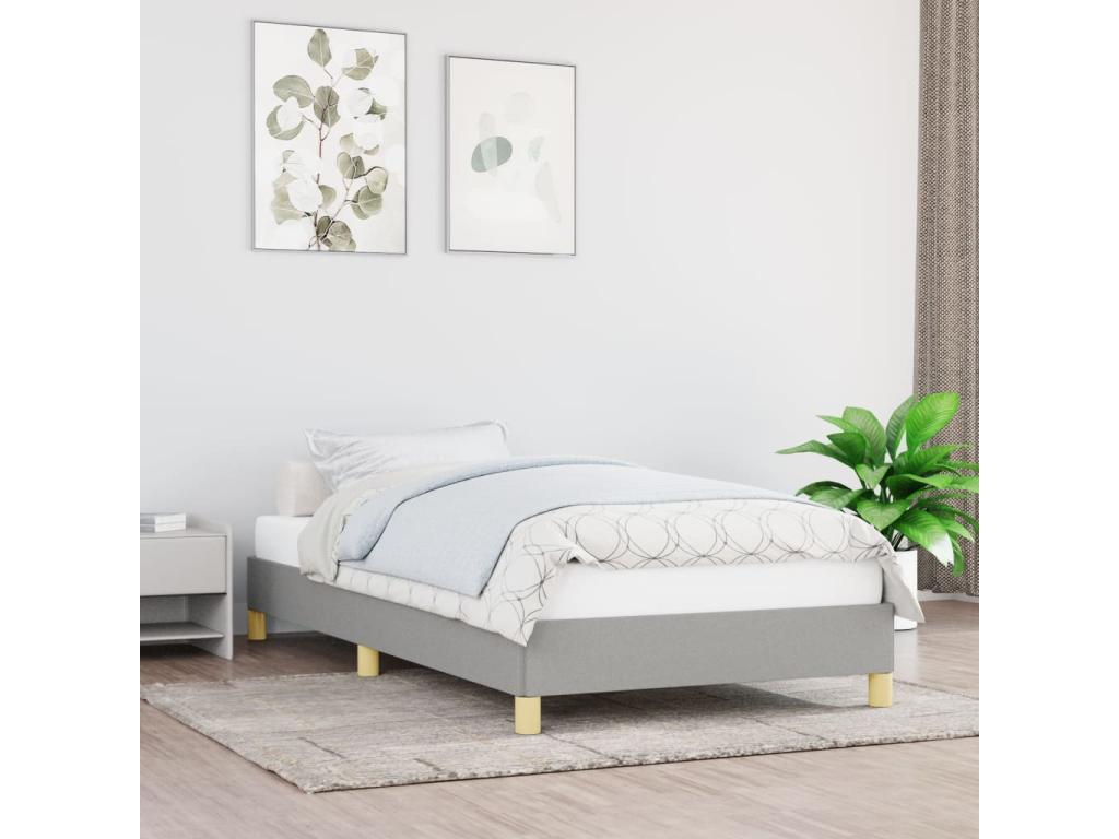 Struttura letto in tessuto grigio, 100 x 200 cm