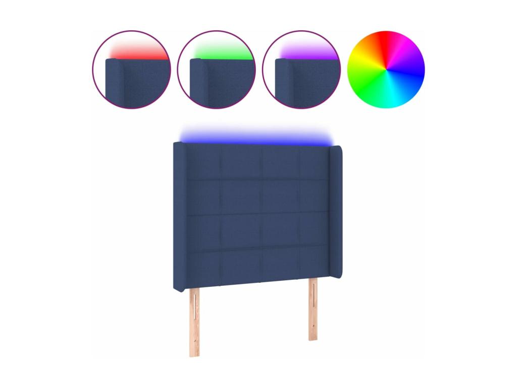 Letto in tessuto blu, 83 x 16 x 118 cm