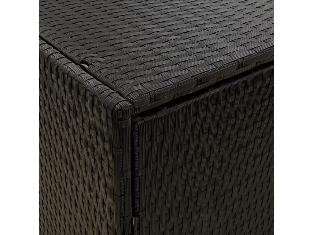 Armadio in vimini intrecciato in resina nera, 198 x 55,5 x 80 cm