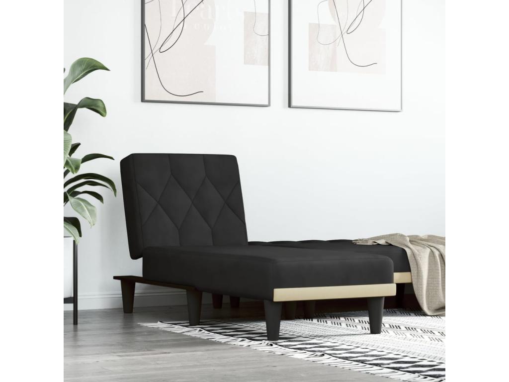 Chaise longue in velluto nero