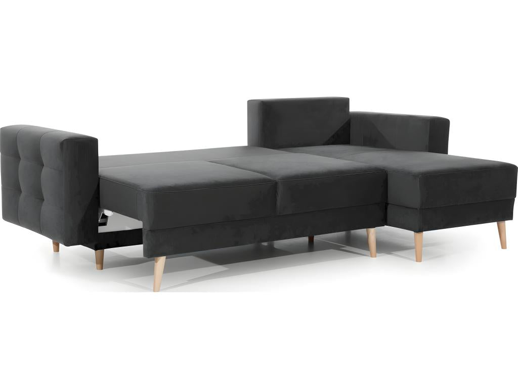 Divano letto in velluto antracite