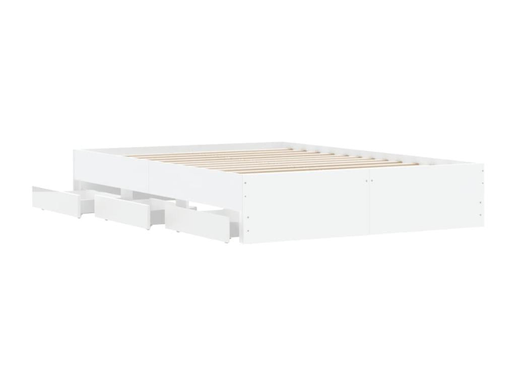 Struttura letto in legno ingegnerizzato bianco, 135 x 190 cm