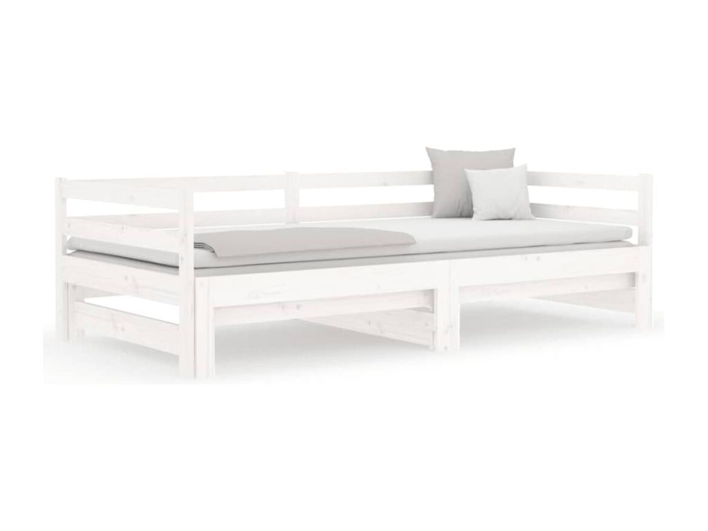 Letto in legno di pino bianco, 2 x 80 x 200 cm
