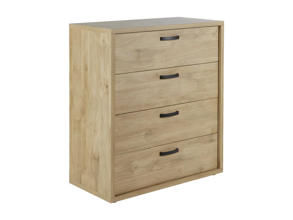 Letto in legno di rovere marrone, 140 x 200 cm