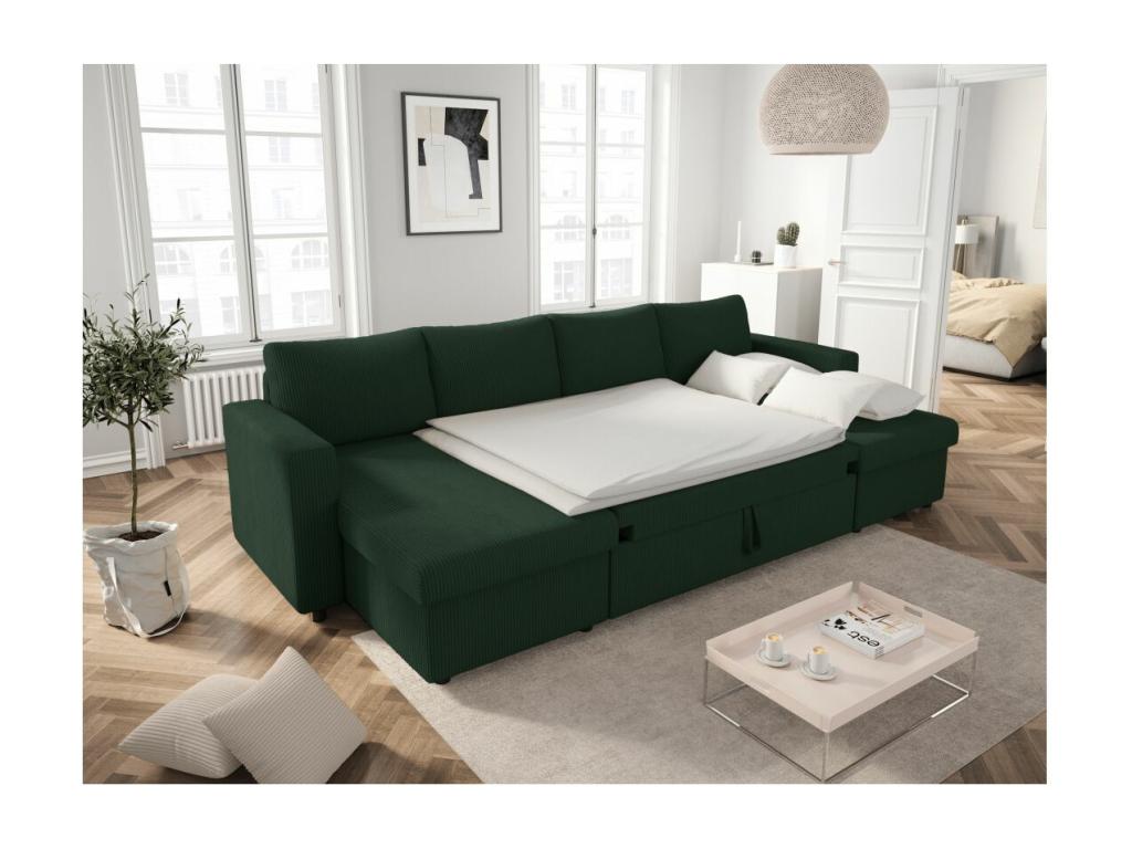 Divano letto in velluto verde - dlz1766459557119