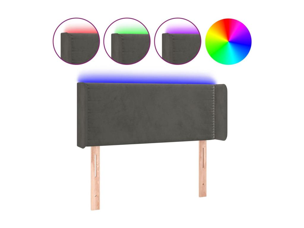 Letto in velluto grigio, 103 x 16 x 78 cm