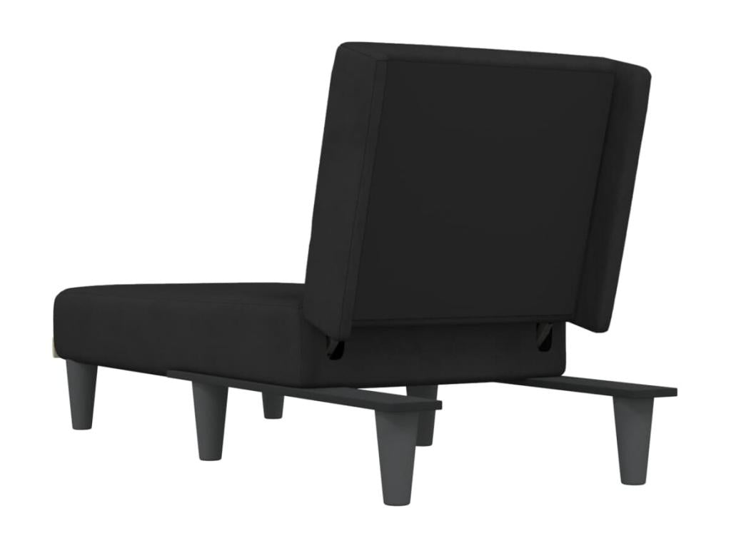 Chaise longue in velluto nero