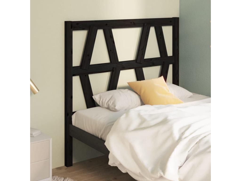 Letto in legno massello nero, 106 x 4 x 100 cm
