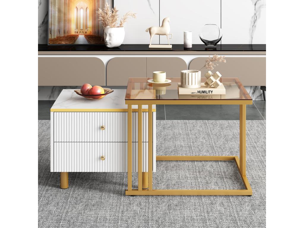 Mobili per la casa in metallo bianco, 59,5 x 60 x 45,6 cm