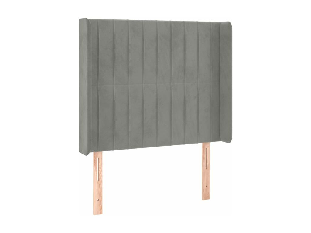 Letto in velluto grigio, 93 x 16 x 118 cm