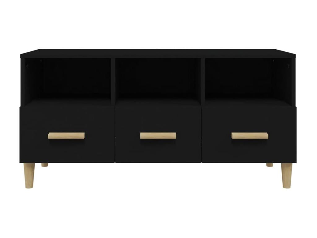 Mobile TV in legno ingegnerizzato nero, 102 x 36 x 50 cm