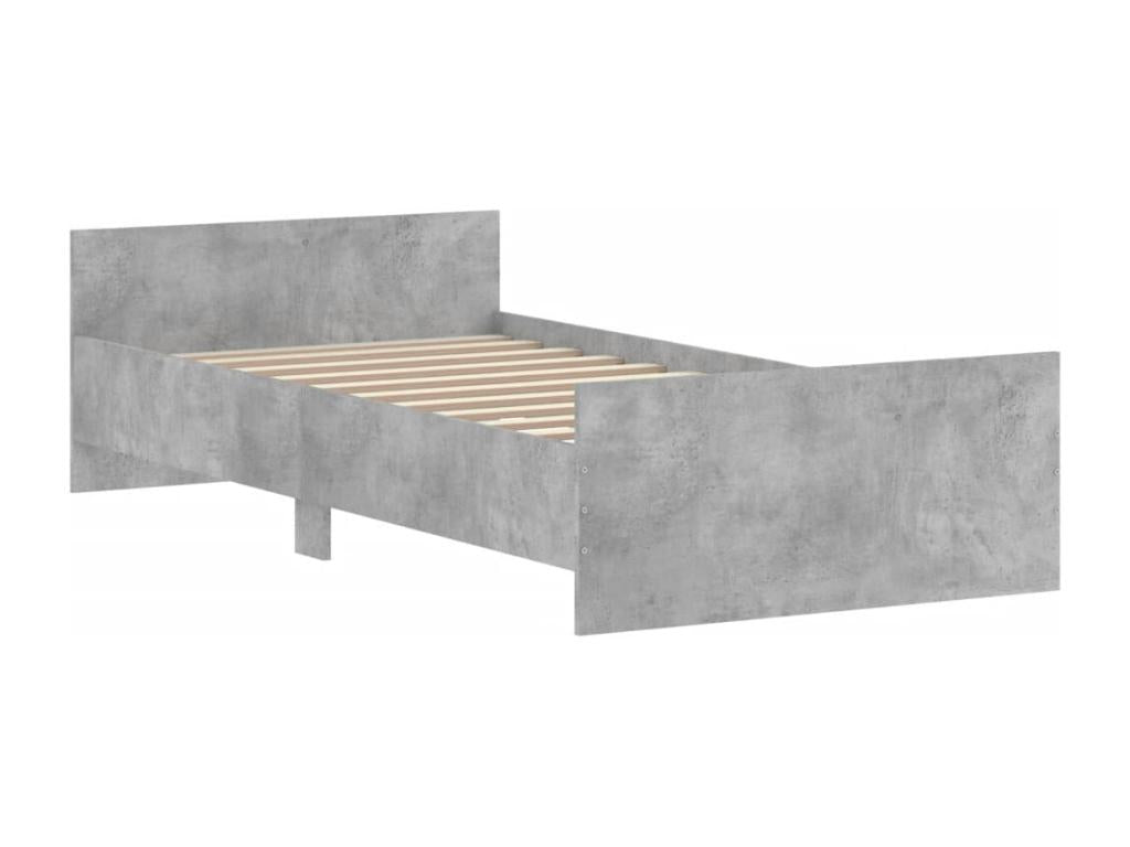 Struttura letto in legno ingegnerizzato grigio, 90 x 190 cm
