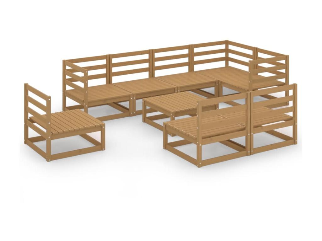 Set di mobili da esterno in legno di pino naturale