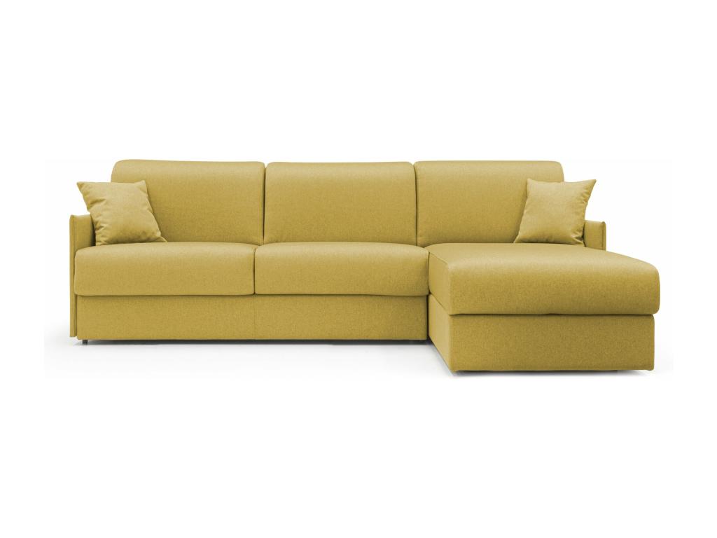 Divano letto in tessuto giallo, 140 x 197 cm