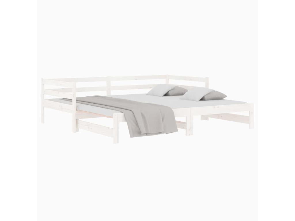 Letto in legno di pino bianco, 2 x 80 x 200 cm