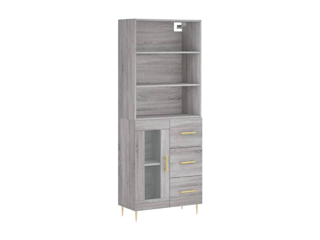 Credenza in legno ingegnerizzato grigio, 69,5 x 34 x 180 cm - dlz1766459666978