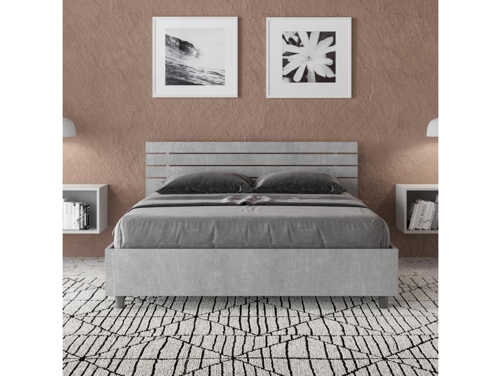 Letto grigio, 140 x 200 cm