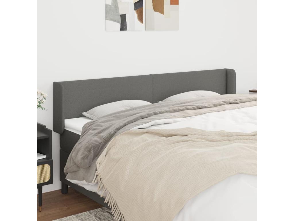Letto in tessuto grigio, 183 x 16 x 78 cm