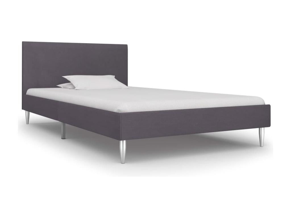Struttura letto in tessuto grigio, 90 x 200 cm