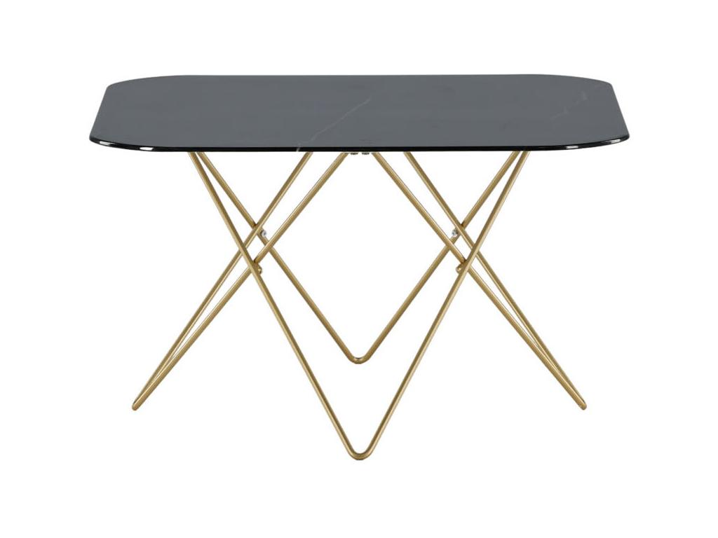 Tavolino da caffè in vetro nero, 80 x 80 cm