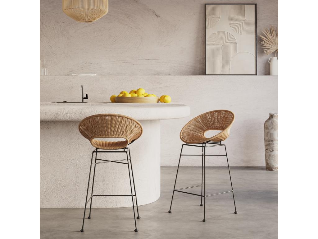 Mobili per la casa in vimini intrecciato in resina marrone