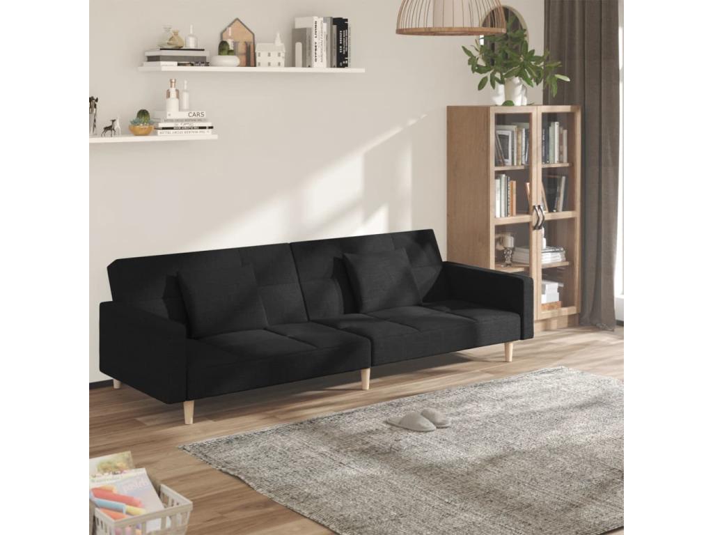 Letto in tessuto nero