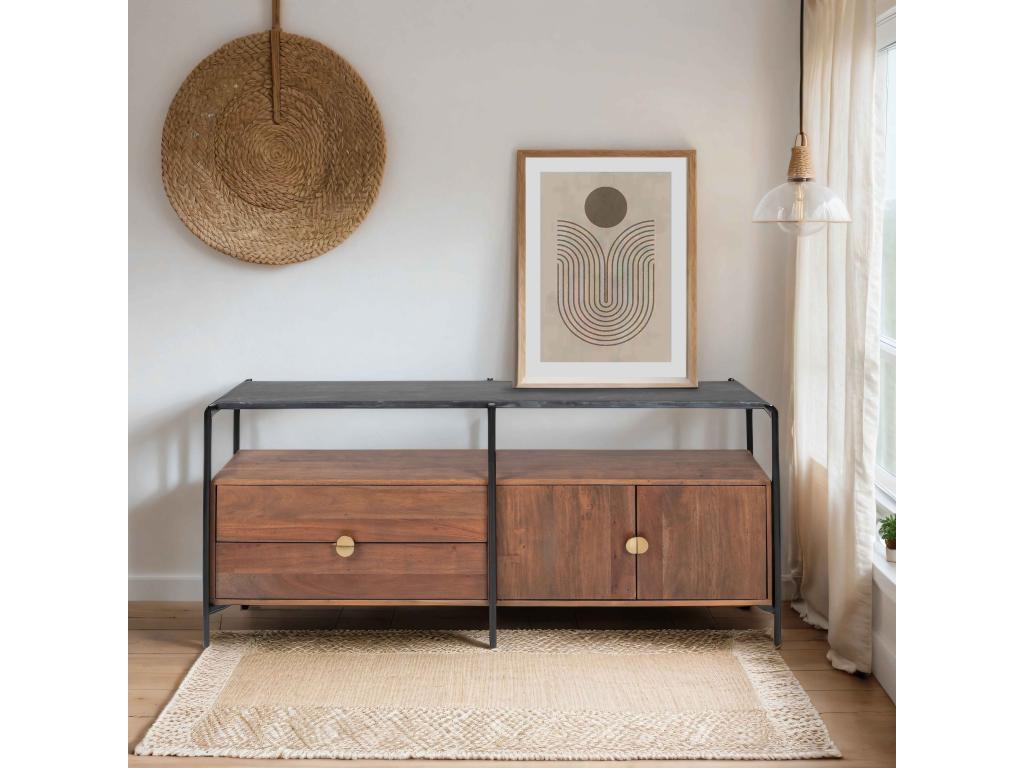 Mobile TV in marmo marrone