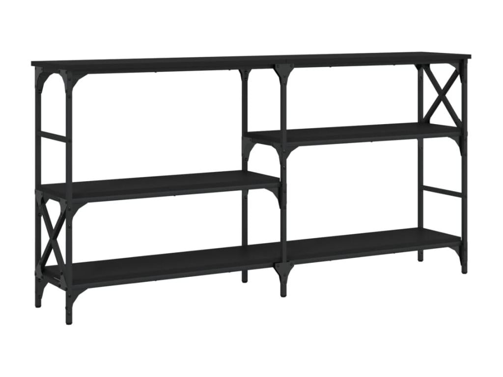 Tavolo in legno ingegnerizzato nero, 150 x 29 x 76,5 cm