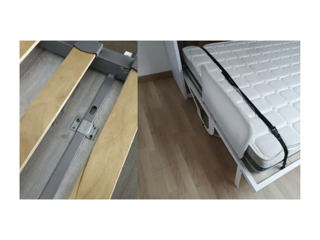 Letto in legno di rovere grigio, 80 x 190 cm
