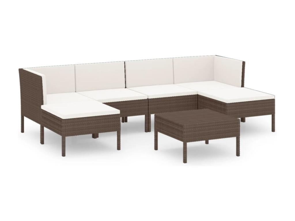 Set di mobili da esterno in vimini intrecciato in resina marrone