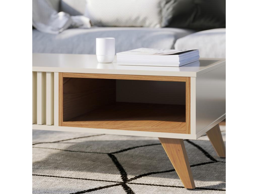 Tavolino da caffè in legno di quercia bianca