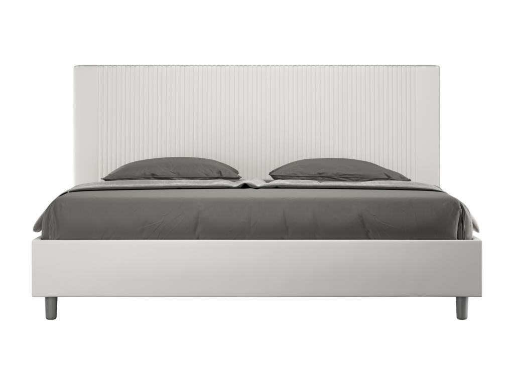 Letto in similpelle bianca, 200 x 210 cm