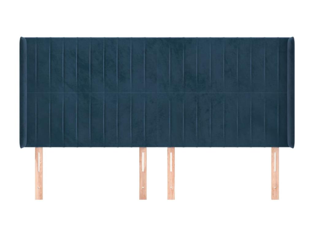 Letto in velluto blu, 163 x 16 x 118 cm