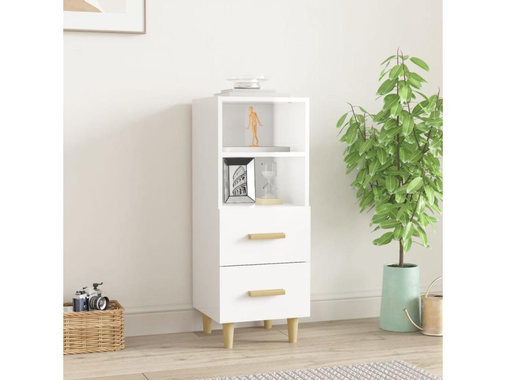 Credenza in legno ingegnerizzato bianco, 34,5 x 34 x 90 cm