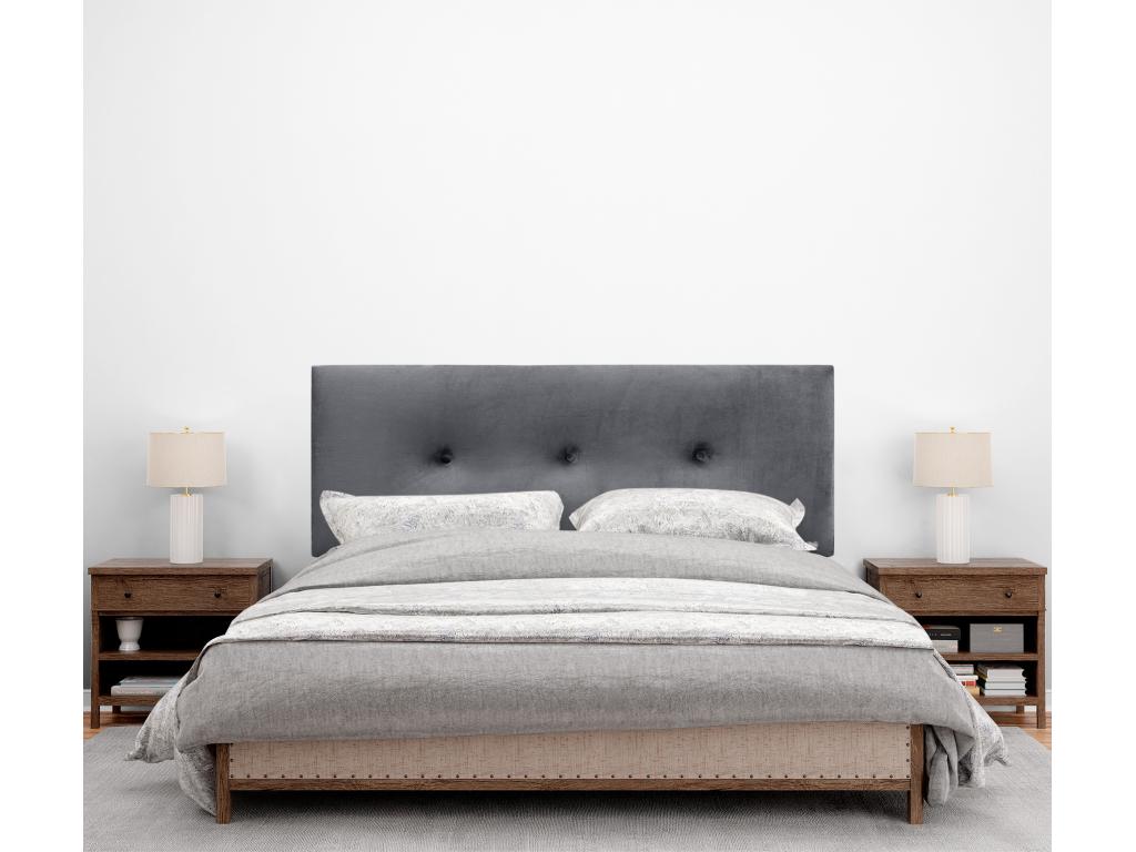 Letto in velluto grigio, 150 x 105 cm
