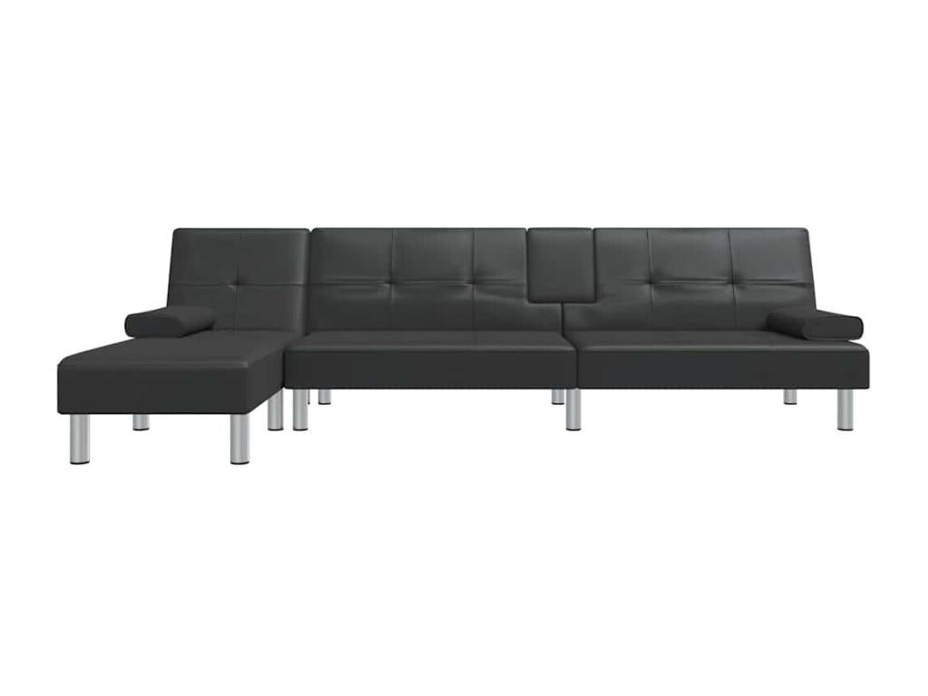 Letto in similpelle nera, 255 x 140 x 70 cm