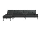 Letto in similpelle nera, 255 x 140 x 70 cm