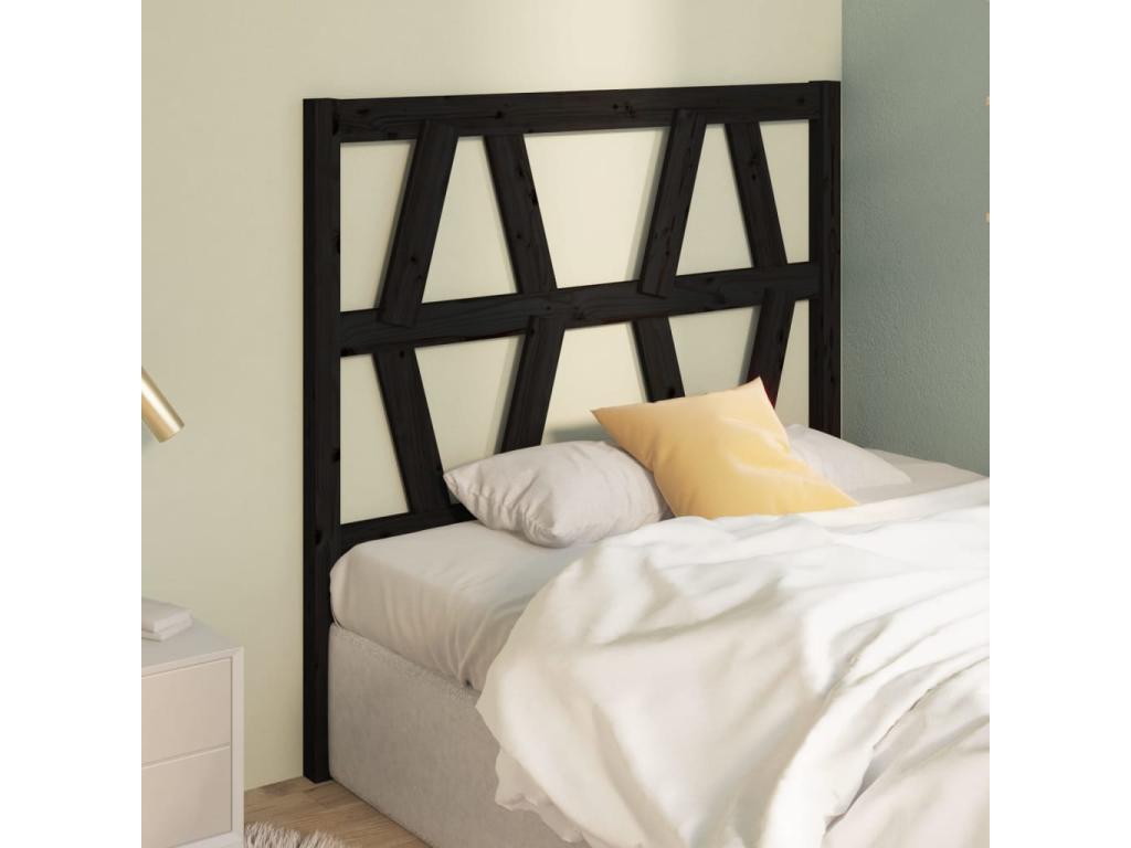 Letto in legno massello nero, 106 x 4 x 100 cm
