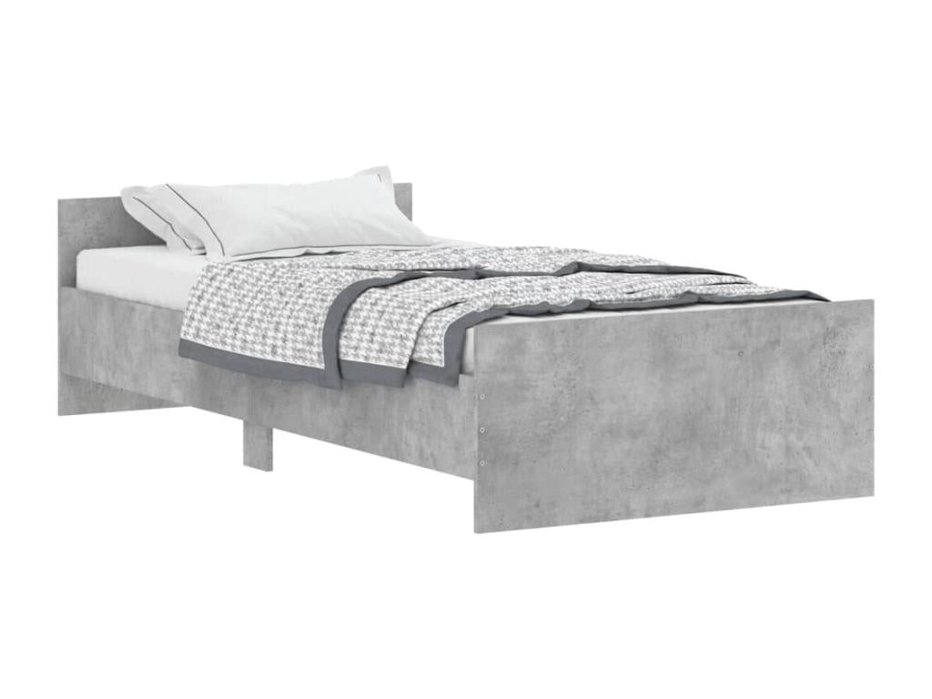 Struttura letto in legno ingegnerizzato grigio, 90 x 190 cm